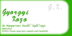 gyorgyi kozo business card